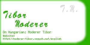 tibor moderer business card